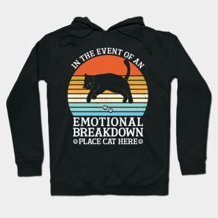 In The Event Of An Emotional Breakdown Place Cat Here Paws Hoodie